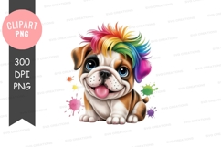 Rainbow puppy clipart png Product Image 1