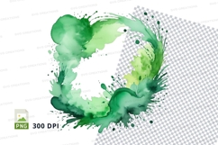 Green watercolor wreath Product Image 1