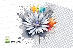 Abstract flower with colorful splashes Product Image 1