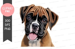 Playful boxer puppy clipart png Product Image 1