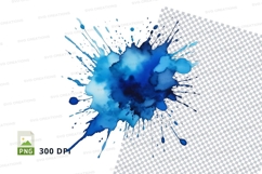 Blue watercolor splash Product Image 1