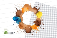 Colorful paint splatter circle Product Image 1