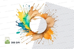Colorful paint splatter circle Product Image 1