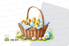 Easter basket with ducklings and eggs Product Image 1