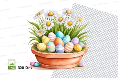 Easter basket with eggs and flowers Product Image 1