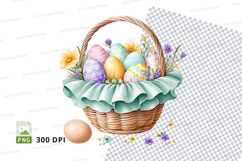 Easter basket with decorated eggs Product Image 1