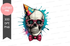 Celebrating skull clipart png Product Image 1