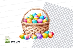 Easter basket with colorful eggs Product Image 1