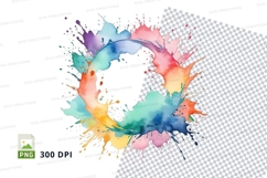 Colorful watercolor splash circle Product Image 1