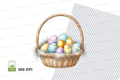 Easter basket with decorated eggs Product Image 1