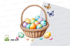 Easter basket with decorated eggs Product Image 1