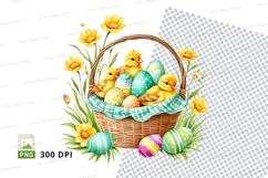 Easter basket with chicks and eggs Product Image 1