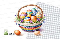 Easter basket with decorated eggs Product Image 1