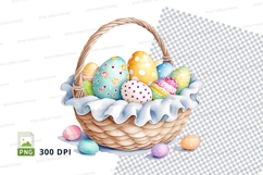 Easter basket with decorated eggs Product Image 1