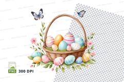 Easter basket with eggs and butterflies Product Image 1
