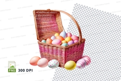 Easter basket with decorated eggs Product Image 1