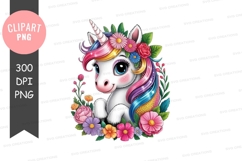 Whimsical unicorn clipart png Product Image 1