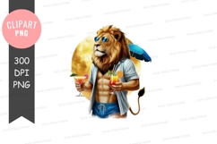 Relaxing lion clipart png Product Image 1