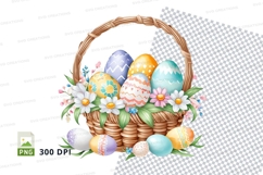 Easter basket with decorated eggs Product Image 1