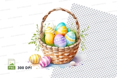 Easter basket with decorated eggs Product Image 1