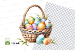 Easter basket with decorated eggs Product Image 1