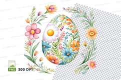 Floral easter egg clipart Product Image 1