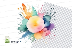 Colorful watercolor flower splash Product Image 1