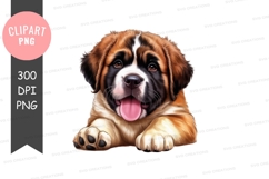 Playful st. bernard puppy clipart png Product Image 1