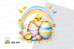 Easter celebration with chicks and eggs Product Image 1