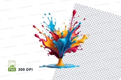 Colorful paint splash clipart Product Image 1