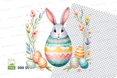 Easter bunny with decorated eggs Product Image 1