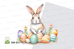 Easter bunny with colored eggs Product Image 1
