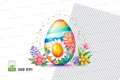 Colorful easter egg with flowers Product Image 1