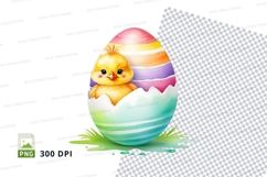 Easter chick in colorful egg Product Image 1