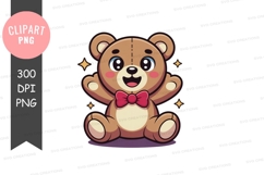 Cute cartoon bear clipart png Product Image 1