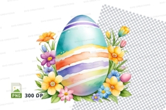 Colorful easter egg with flowers Product Image 1