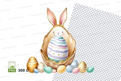 Easter bunny with colored eggs Product Image 1