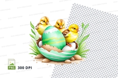 Springtime chicks with easter egg Product Image 1