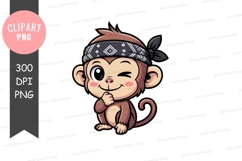 Cute monkey clipart png Product Image 1
