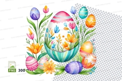 Colorful easter eggs with flowers Product Image 1