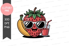 Strawberry and banana chilling with smoothie Product Image 1