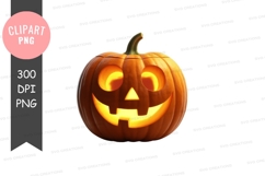 Lit jack-o'-lantern clipart png Product Image 1