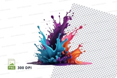 Colorful paint splash clipart Product Image 1