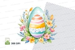 Colorful easter egg with flowers Product Image 1