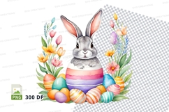 Easter bunny with eggs and flowers Product Image 1