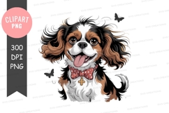 Happy puppy with bow tie clipart png Product Image 1