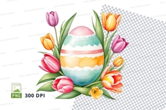 Colorful easter egg with tulips Product Image 1