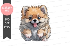 Happy pomeranian puppy clipart png Product Image 1