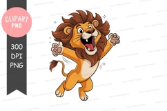 Happy dancing lion clipart png Product Image 1