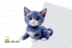 Blue kitten clipart Product Image 1
